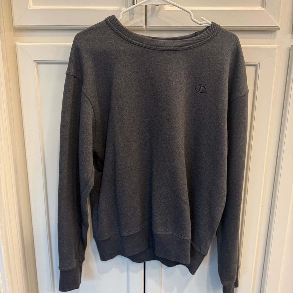 Champion Gray Crewneck Sweater Classic Knit